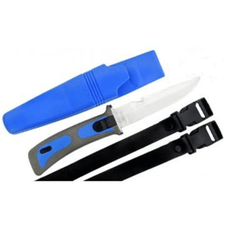 Dive Knife - Stainless Steel - Sheath & Straps - Easy Convenient